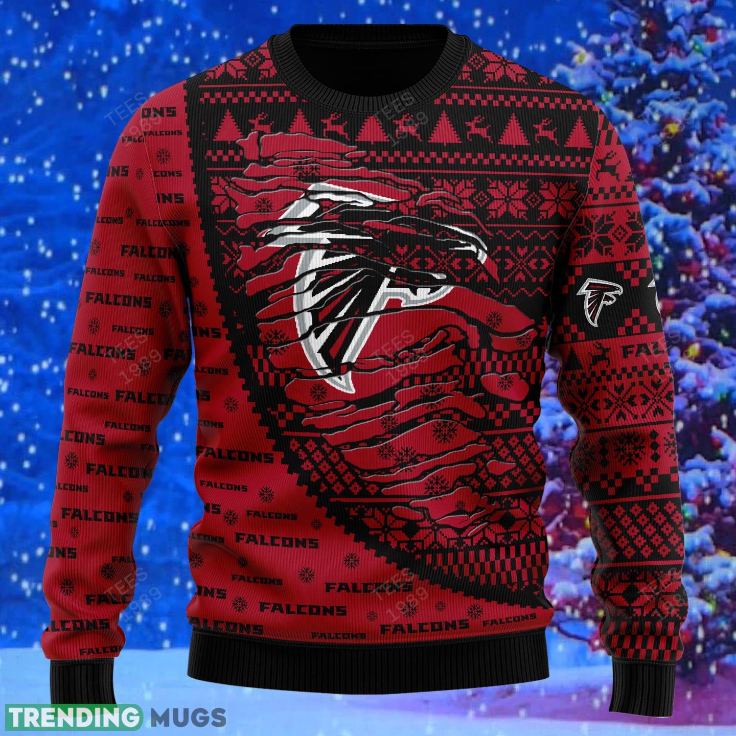Atlanta Falcons NFL Christmas Snowflakes Reindeer 3D Sweater Custom Number And Name 3D Sweater Atlanta Falcons NFL Christmas Snowflakes Reindeer 3D Sweater Custom Number And Name 3D Sweater