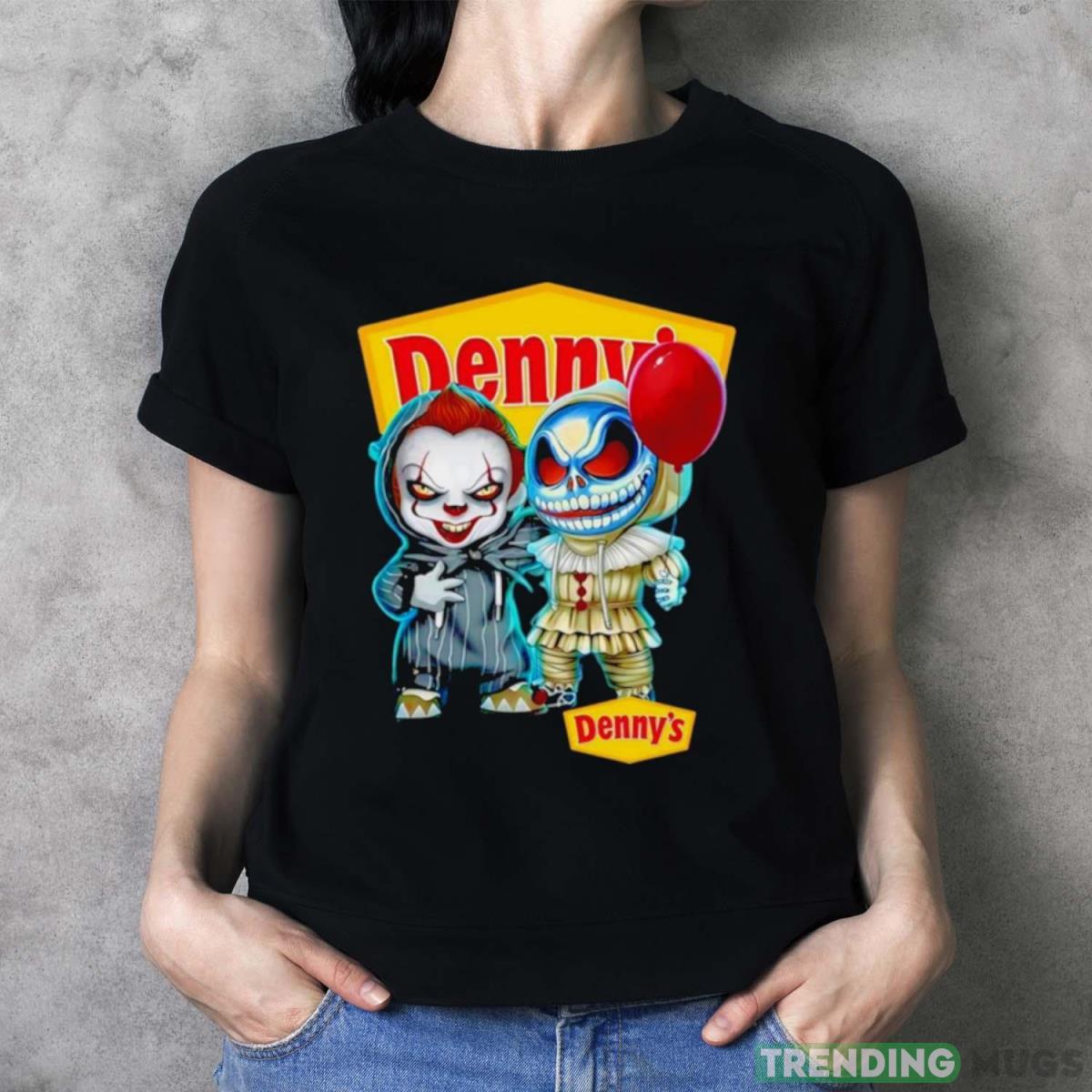 baby Jack Skellington and baby Pennywise Denny’s halloween shirt - Ladies T-Shirt baby Jack Skellington and baby Pennywise Denny’s halloween shirt - Ladies T-Shirt