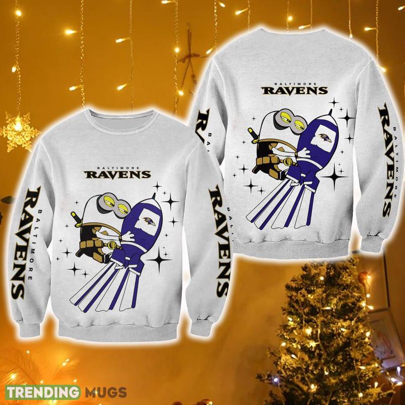 Baltimore Ravens Minions Edition Unisex Craft Ugly Sweater For Men And Women Gift Fans Christmas - Baltimore Ravens Minions Edition Unisex Craft Ugly Sweater For Men And Women Gift Fans Christmas