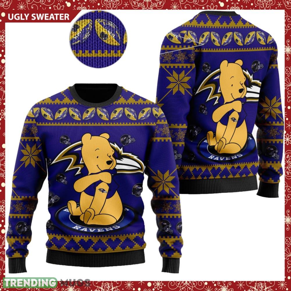 Baltimore Ravens NFL Winnie the Pooh Knitted Christmas Sweater AOP Holiday - Baltimore Ravens NFL Winnie the Pooh Knitted Christmas Sweater AOP Holiday Baltimore Ravens NFL Winnie the Pooh Knitted Christmas Sweater AOP Holiday - Baltimore Ravens NFL Winnie the Pooh Knitted Christmas Sweater AOP Holiday