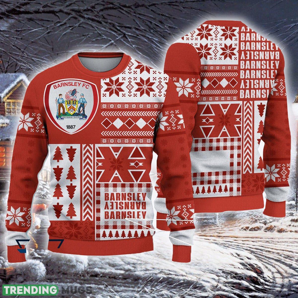 Barnsley F.C Colorful Efl Logo Team Ugly Christmas Sweater For Fans Gift Unisex Sweatshirt 3D Sweater Barnsley F.C Colorful Efl Logo Team Ugly Christmas Sweater For Fans Gift Unisex Sweatshirt 3D Sweater