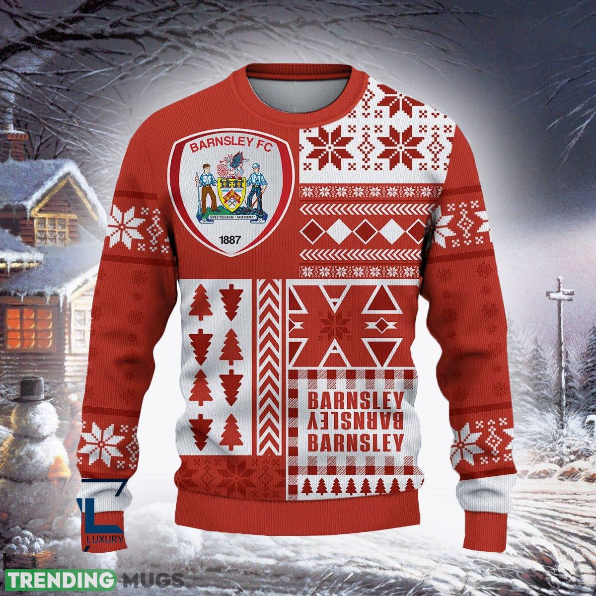 Barnsley F.C Colorful Efl Logo Team Ugly Christmas Sweater For Fans Gift Unisex Sweatshirt 3D Sweater Barnsley F.C Colorful Efl Logo Team Ugly Christmas Sweater For Fans Gift Unisex Sweatshirt 3D Sweater