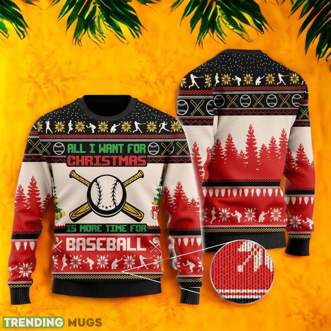 Baseball Ugly Christmas Sweater For Men & Women Product Photo 1 Baseball Ugly Christmas Sweater For Men & Women Product Photo 1