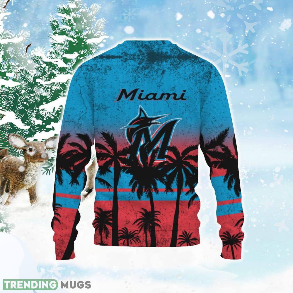 Baseballl American Tree Beach Gradient Gift Miami Marlins Ugly Xmas Sweater 3D Sweater Baseballl American Tree Beach Gradient Gift Miami Marlins Ugly Xmas Sweater 3D Sweater