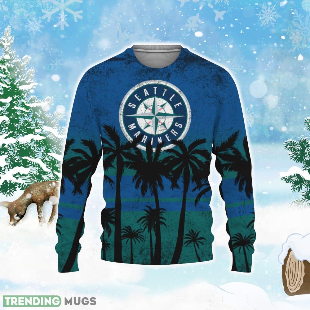 Baseballl American Tree Beach Gradient Gift Seattle Mariners Knitted Christmas Sweater 3D Sweater Baseballl American Tree Beach Gradient Gift Seattle Mariners Knitted Christmas Sweater 3D Sweater