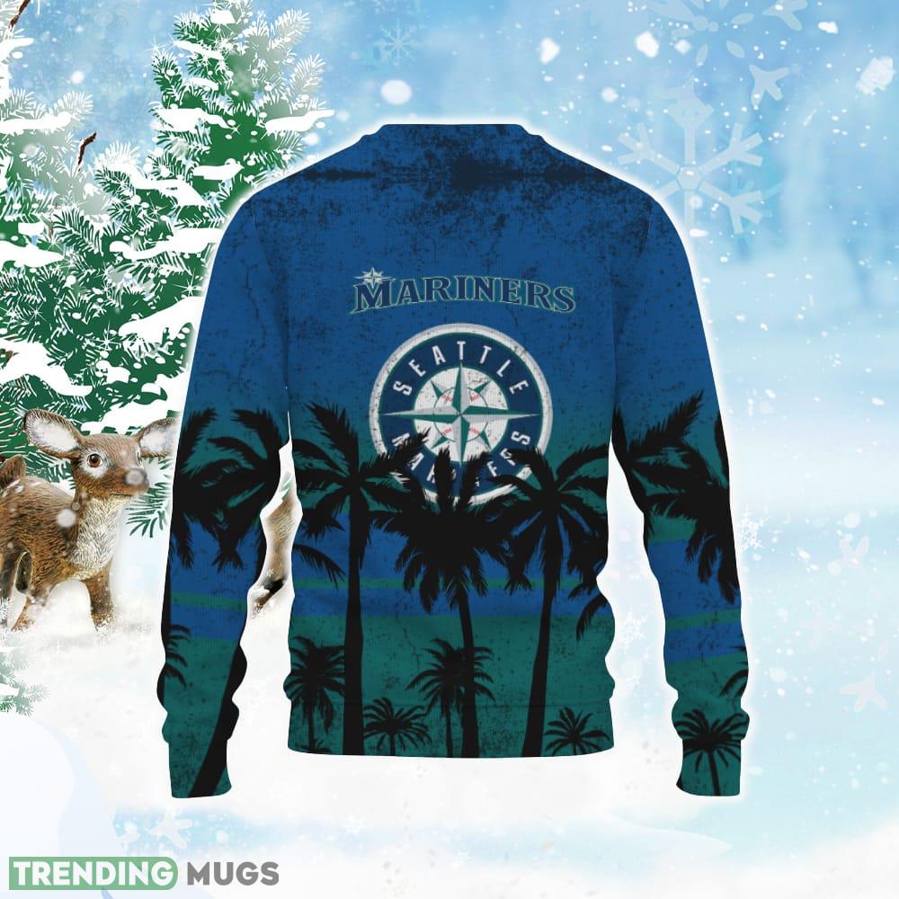 Baseballl American Tree Beach Gradient Gift Seattle Mariners Knitted Christmas Sweater 3D Sweater Baseballl American Tree Beach Gradient Gift Seattle Mariners Knitted Christmas Sweater 3D Sweater