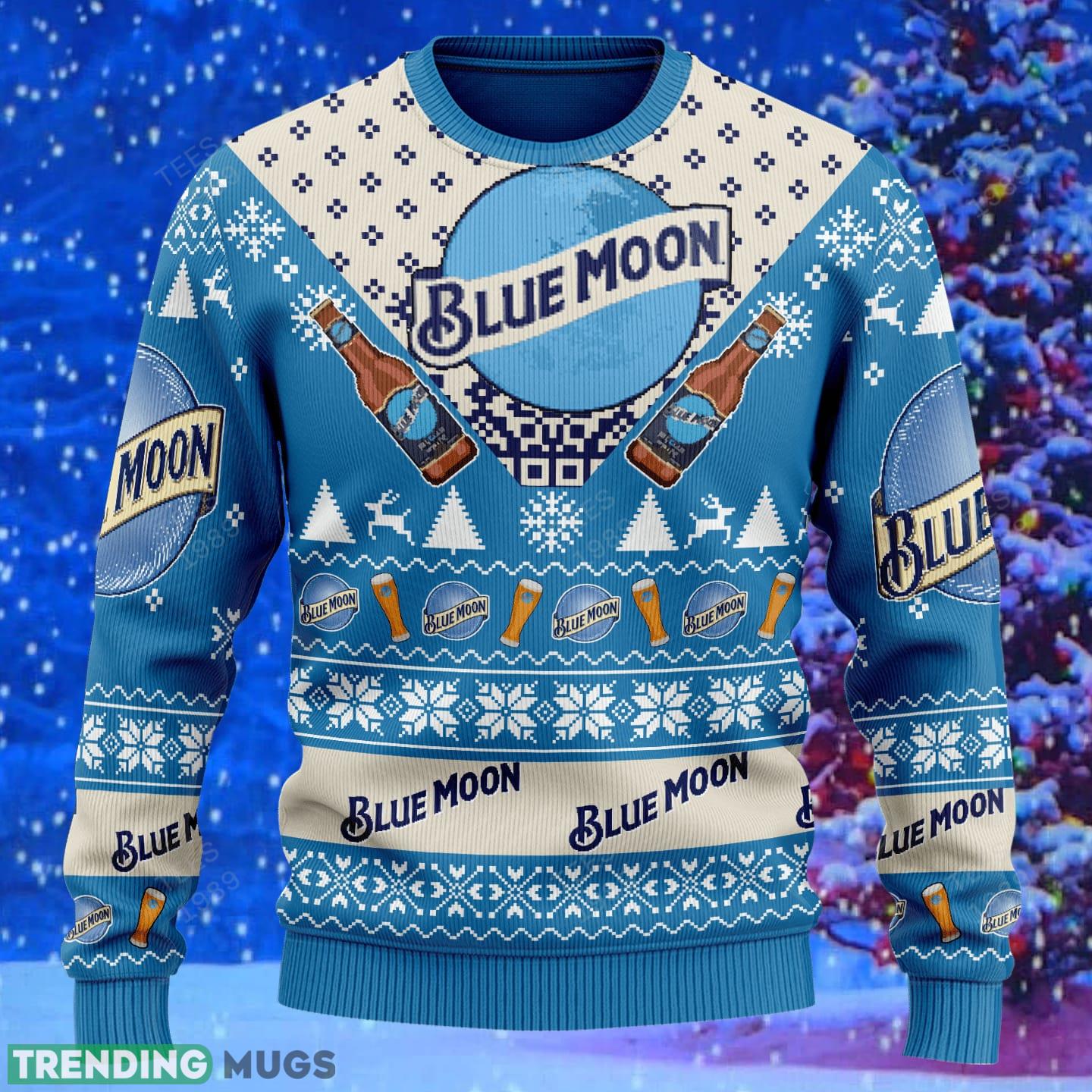 Blue Moon Beer Knitted Xmas Sweater Gift Men And Women 3D Sweater Blue Moon Beer Knitted Xmas Sweater Gift Men And Women 3D Sweater