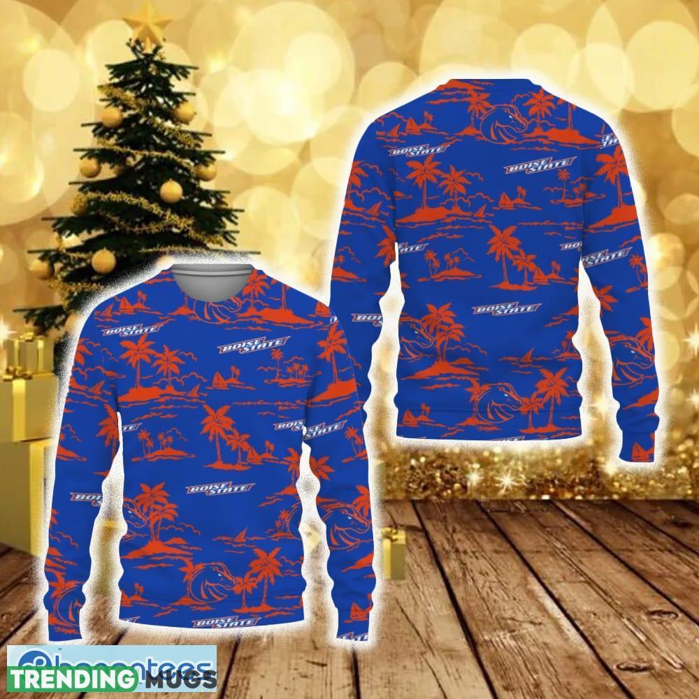 Boise State Broncos Coconut Tree Ugly Christmas 3D Sweater - Boise State Broncos Coconut Tree Ugly Christmas 3D Sweater Boise State Broncos Coconut Tree Ugly Christmas 3D Sweater - Boise State Broncos Coconut Tree Ugly Christmas 3D Sweater