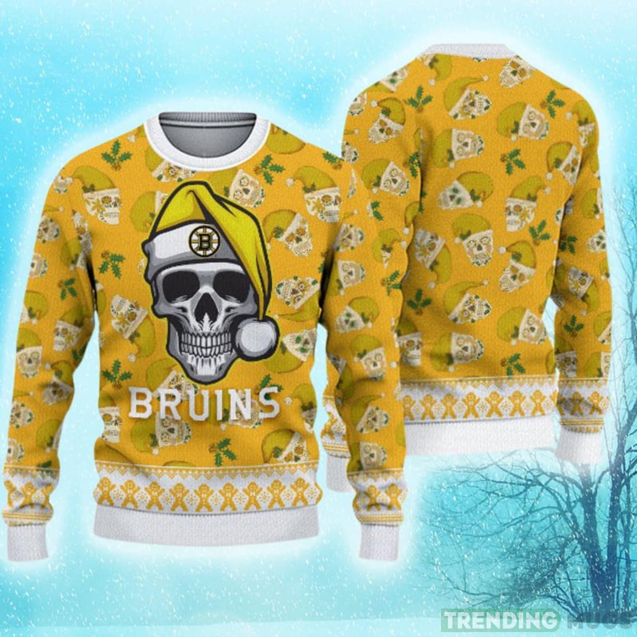 Boston Bruins Christmas Skull Hot Trending Ugly Sweater For Real Fans Product Photo 1 Boston Bruins Christmas Skull Hot Trending Ugly Sweater For Real Fans Product Photo 1