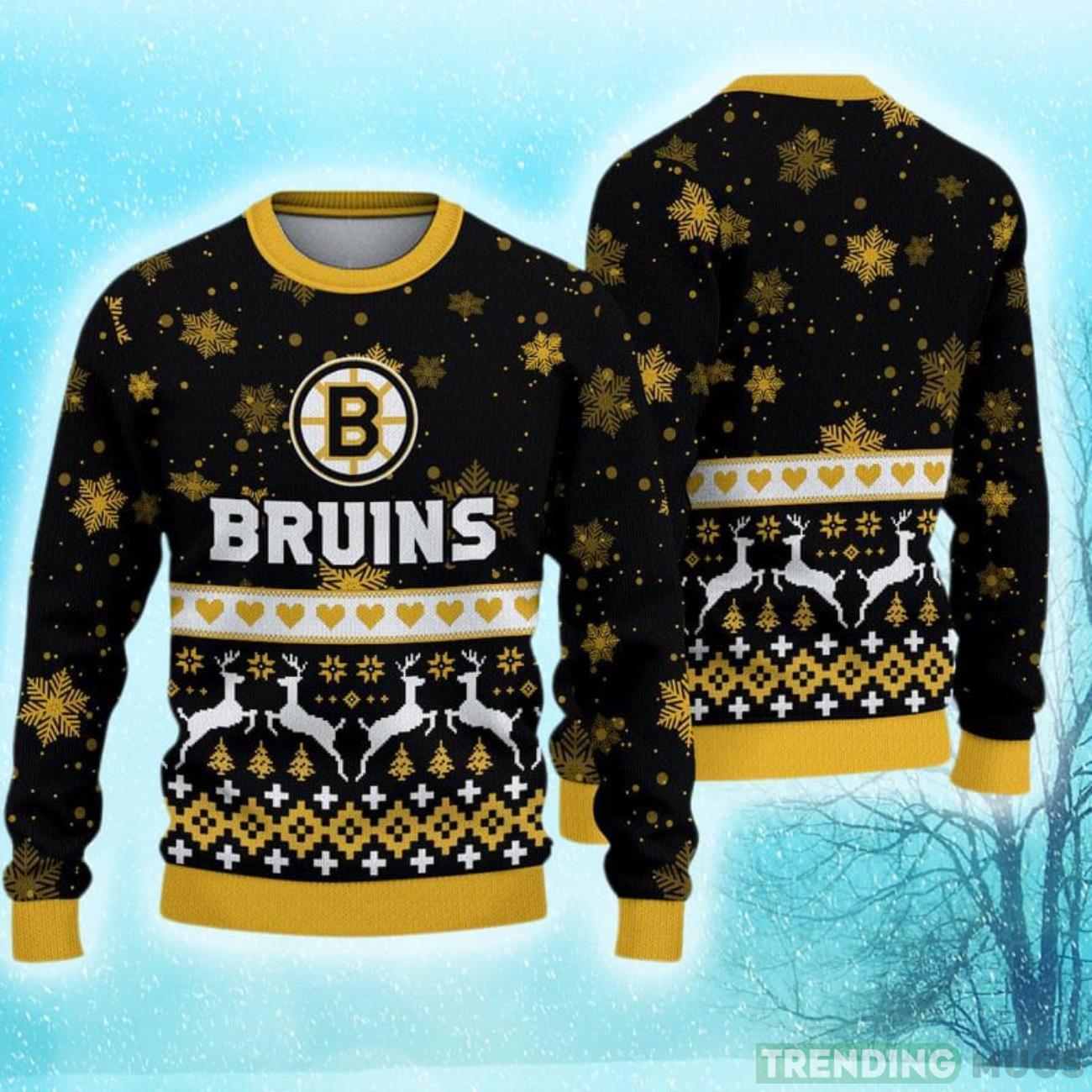Boston Bruins Christmas Snow Hot Trending Ugly Sweater For Fans Product Photo 1 Boston Bruins Christmas Snow Hot Trending Ugly Sweater For Fans Product Photo 1