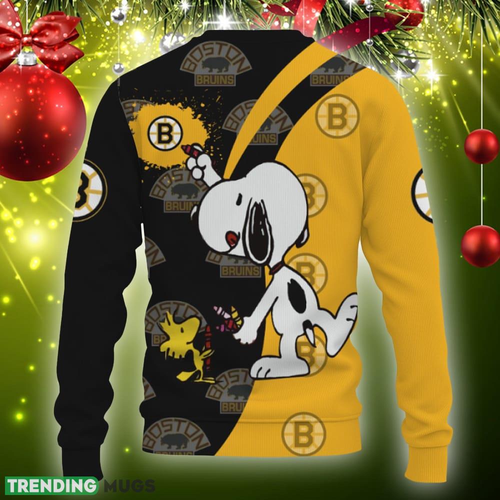 Boston Bruins Snoopy Cute Heart American Sports Team Knitted Xmas Sweater Gift Holidays 3D Sweater Boston Bruins Snoopy Cute Heart American Sports Team Knitted Xmas Sweater Gift Holidays 3D Sweater