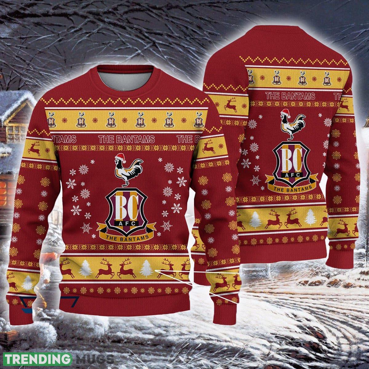 Bradford City Beach Efl Logo Team Ugly Christmas Sweater For Fans Gift Unisex Sweatshirt 3D Sweater Bradford City Beach Efl Logo Team Ugly Christmas Sweater For Fans Gift Unisex Sweatshirt 3D Sweater