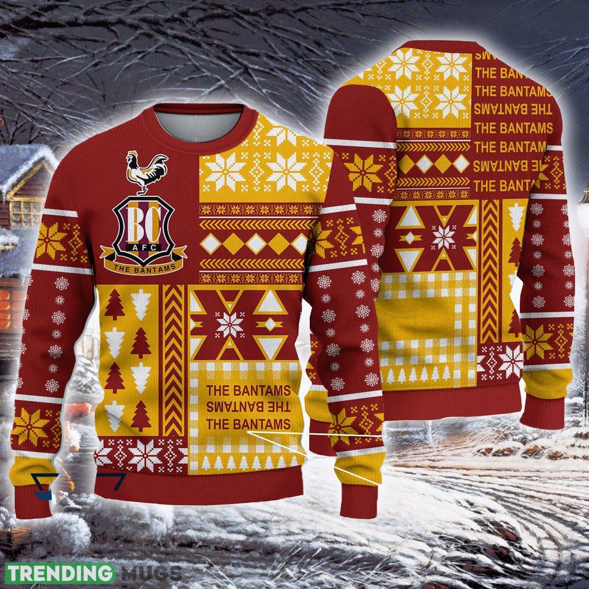 Bradford City Tropical Efl Logo Team Ugly Christmas Sweater For Fans Gift Unisex Sweatshirt 3D Sweater Bradford City Tropical Efl Logo Team Ugly Christmas Sweater For Fans Gift Unisex Sweatshirt 3D Sweater