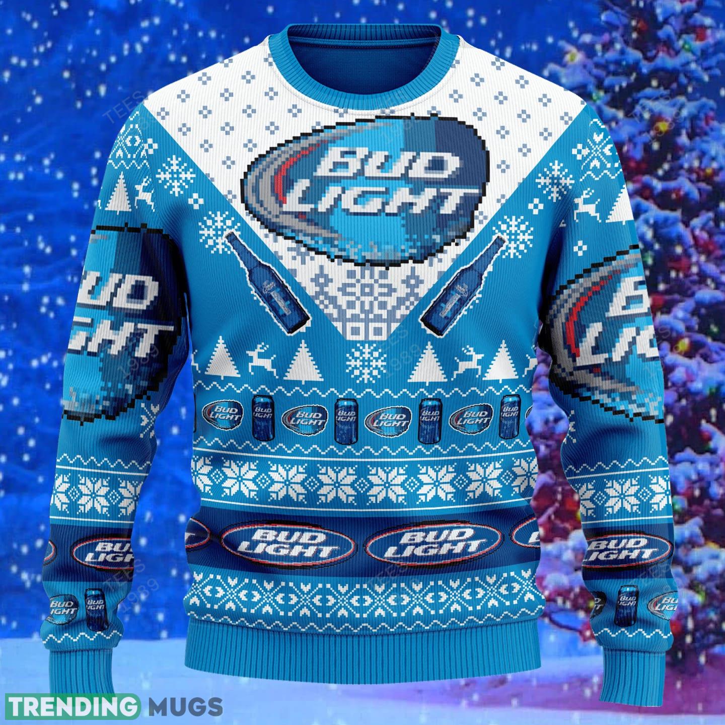 Bud Light Beer Knitted Xmas Sweater Gift Men And Women 3D Sweater Bud Light Beer Knitted Xmas Sweater Gift Men And Women 3D Sweater