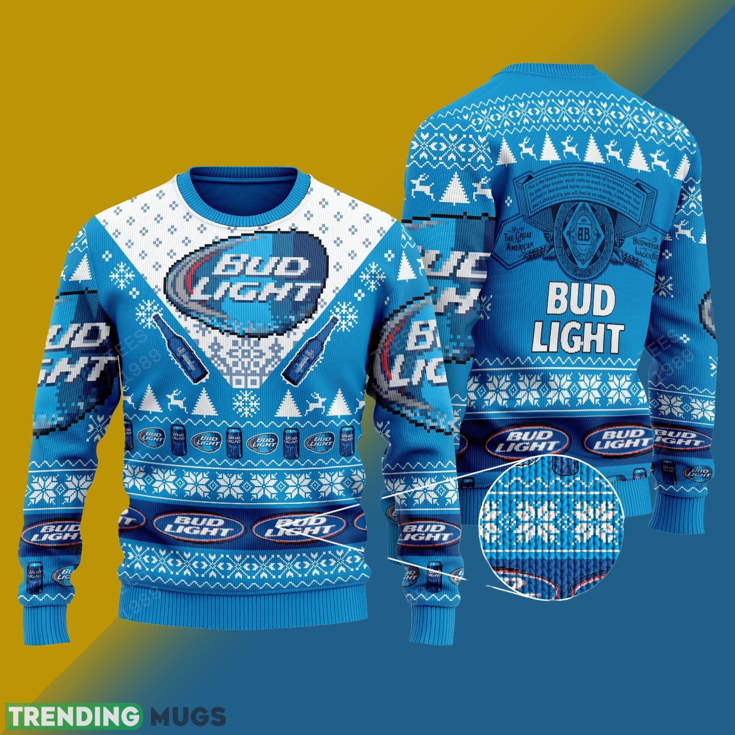 Bud Light Beer Knitted Xmas Sweater Gift Men And Women - Bud Light Beer Knitted Sweater Photo 1 Bud Light Beer Knitted Xmas Sweater Gift Men And Women - Bud Light Beer Knitted Sweater Photo 1