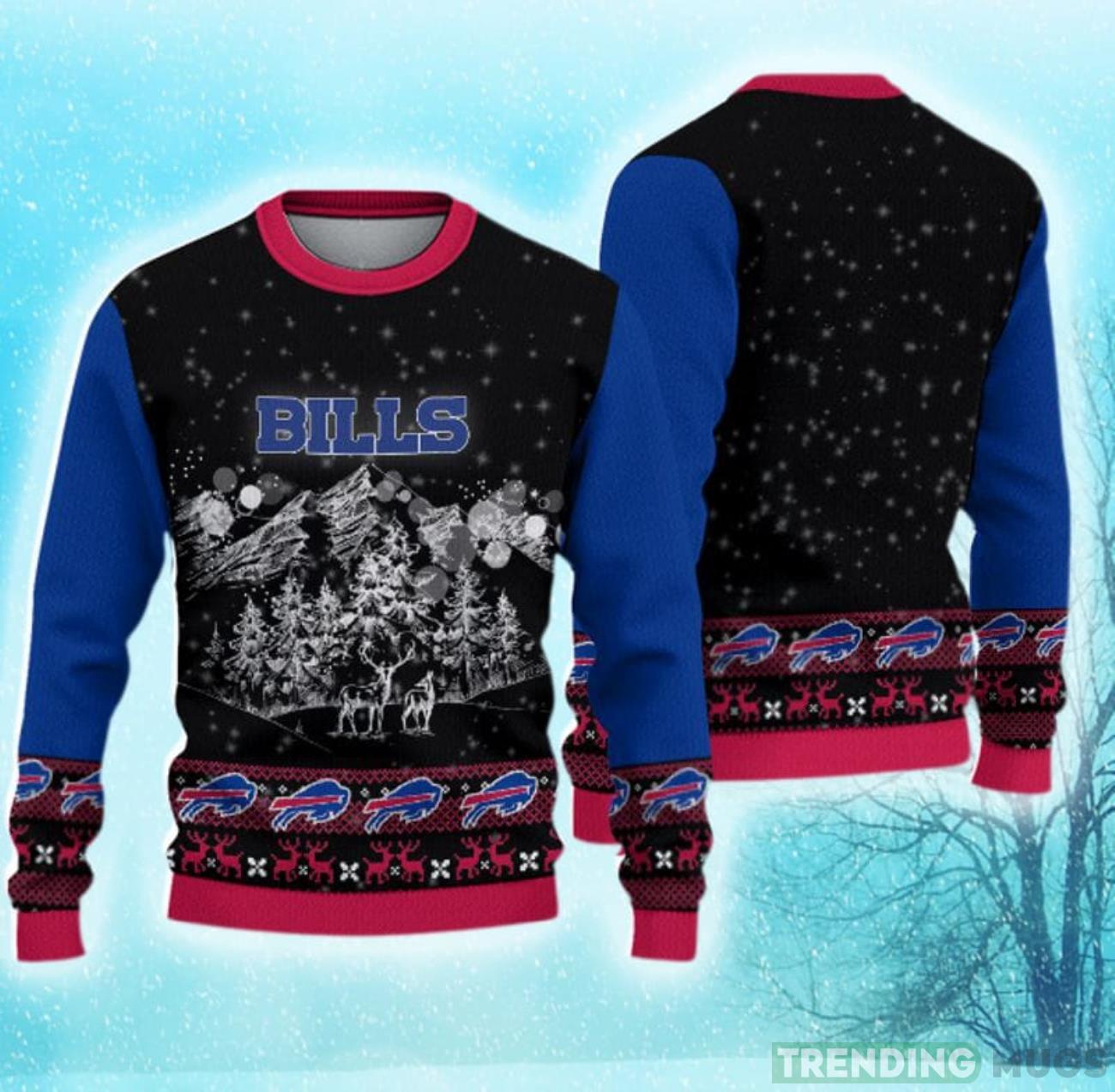 Buffalo Bills Christmas Mountain Hot Trending Ugly Sweater For Fans Product Photo 1 Buffalo Bills Christmas Mountain Hot Trending Ugly Sweater For Fans Product Photo 1