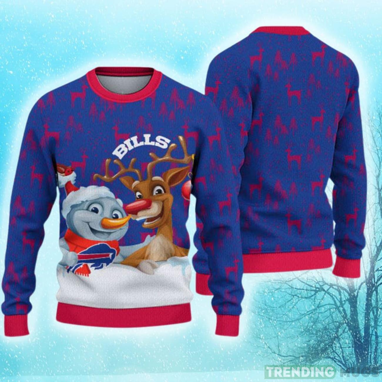 Buffalo Bills Christmas Reindeer Hot Trending Ugly Sweater For Fans Product Photo 1 Buffalo Bills Christmas Reindeer Hot Trending Ugly Sweater For Fans Product Photo 1