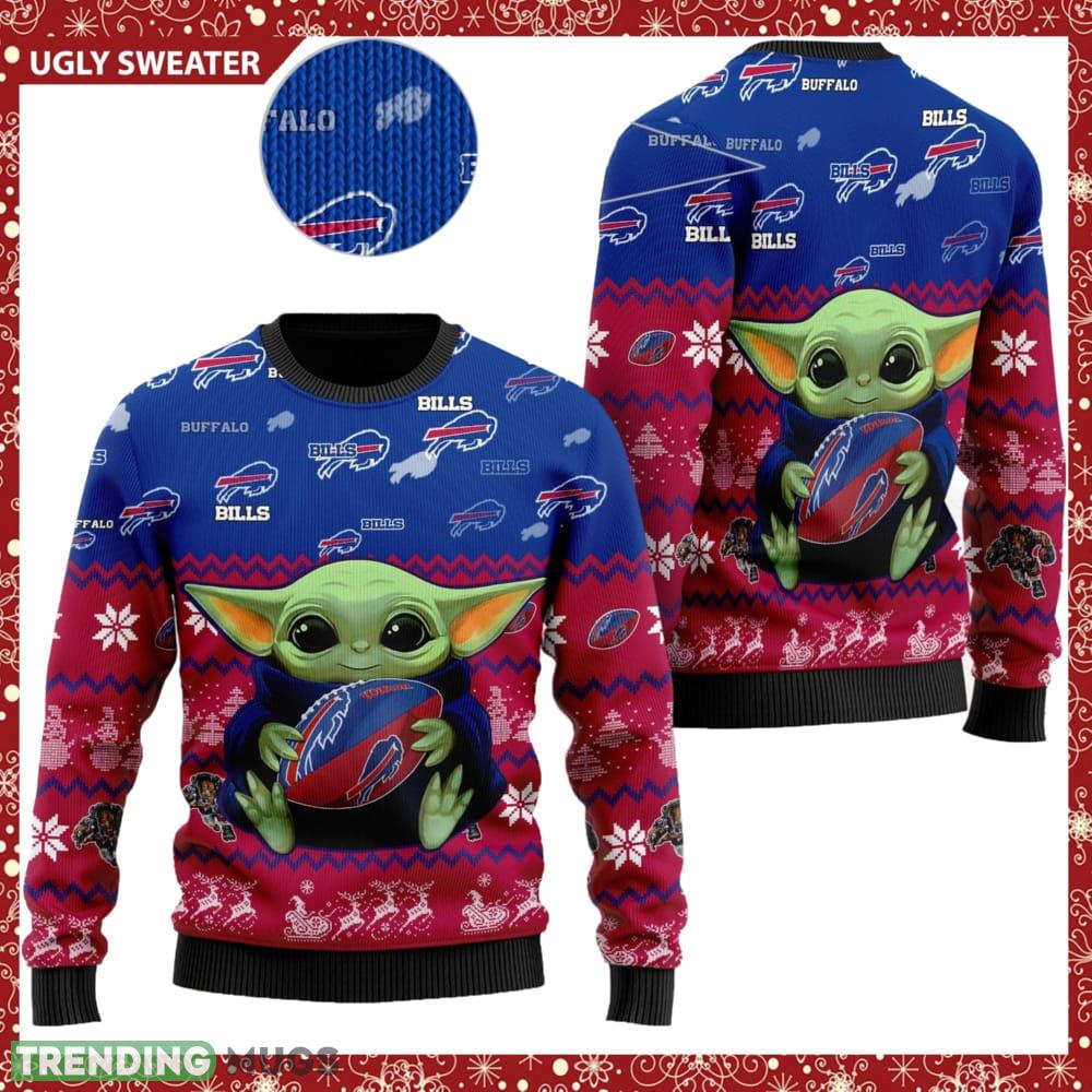 Buffalo Bills NFL Star Wars Baby Yoda Knitted Christmas Sweater AOP Holiday - Buffalo Bills NFL Star Wars Baby Yoda Knitted Christmas Sweater AOP Holiday