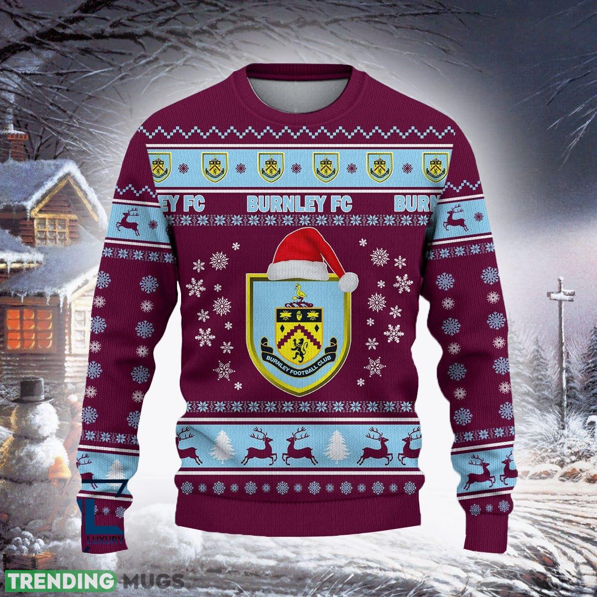 Burnley F.C Island Efl Logo Team Ugly Christmas Sweater For Fans Gift Unisex Sweatshirt 3D Sweater Burnley F.C Island Efl Logo Team Ugly Christmas Sweater For Fans Gift Unisex Sweatshirt 3D Sweater