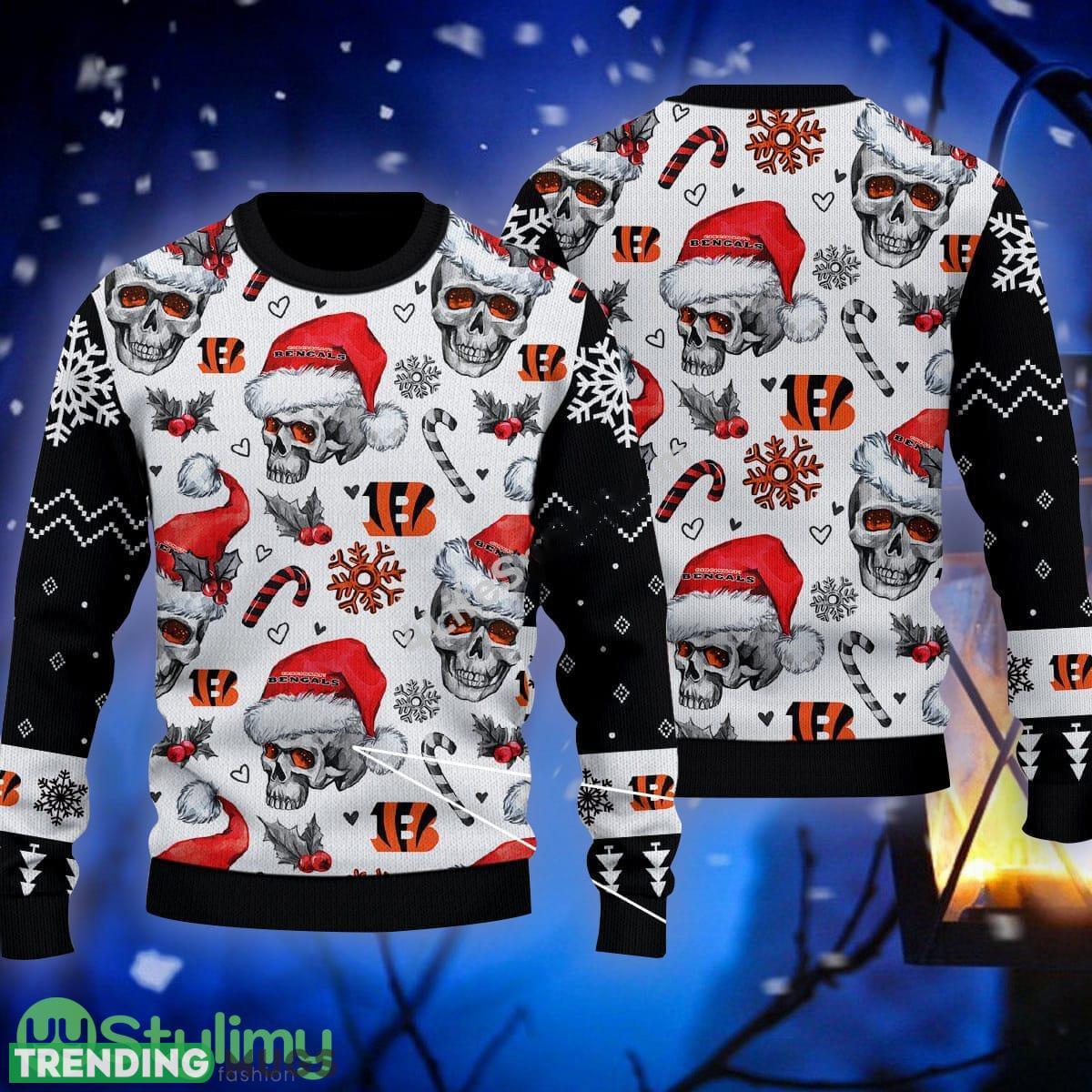 Candy Cincinnati Bengals NFL Skull Black Sweater Ugly Christmas For Men And Women - Candy Cincinnati Bengals NFL Skull Black Sweater Ugly Christmas For Men And Women Candy Cincinnati Bengals NFL Skull Black Sweater Ugly Christmas For Men And Women - Candy Cincinnati Bengals NFL Skull Black Sweater Ugly Christmas For Men And Women
