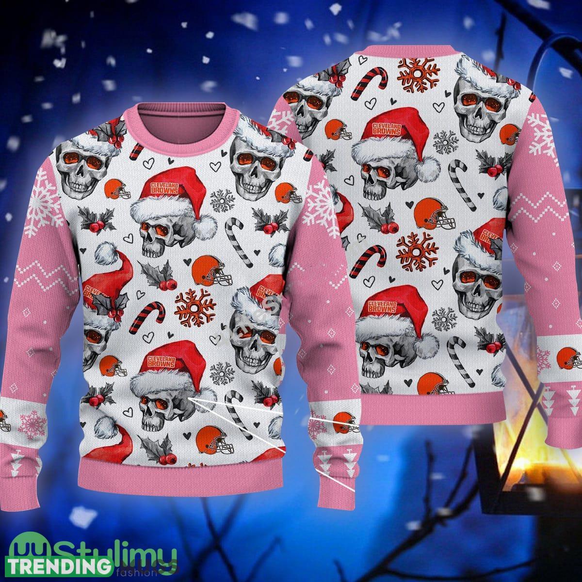 Candy Cleveland Browns NFL Skull Pink Sweater Ugly Christmas For Men And Women - Candy Cleveland Browns NFL Skull Pink Sweater Ugly Christmas For Men And Women Candy Cleveland Browns NFL Skull Pink Sweater Ugly Christmas For Men And Women - Candy Cleveland Browns NFL Skull Pink Sweater Ugly Christmas For Men And Women