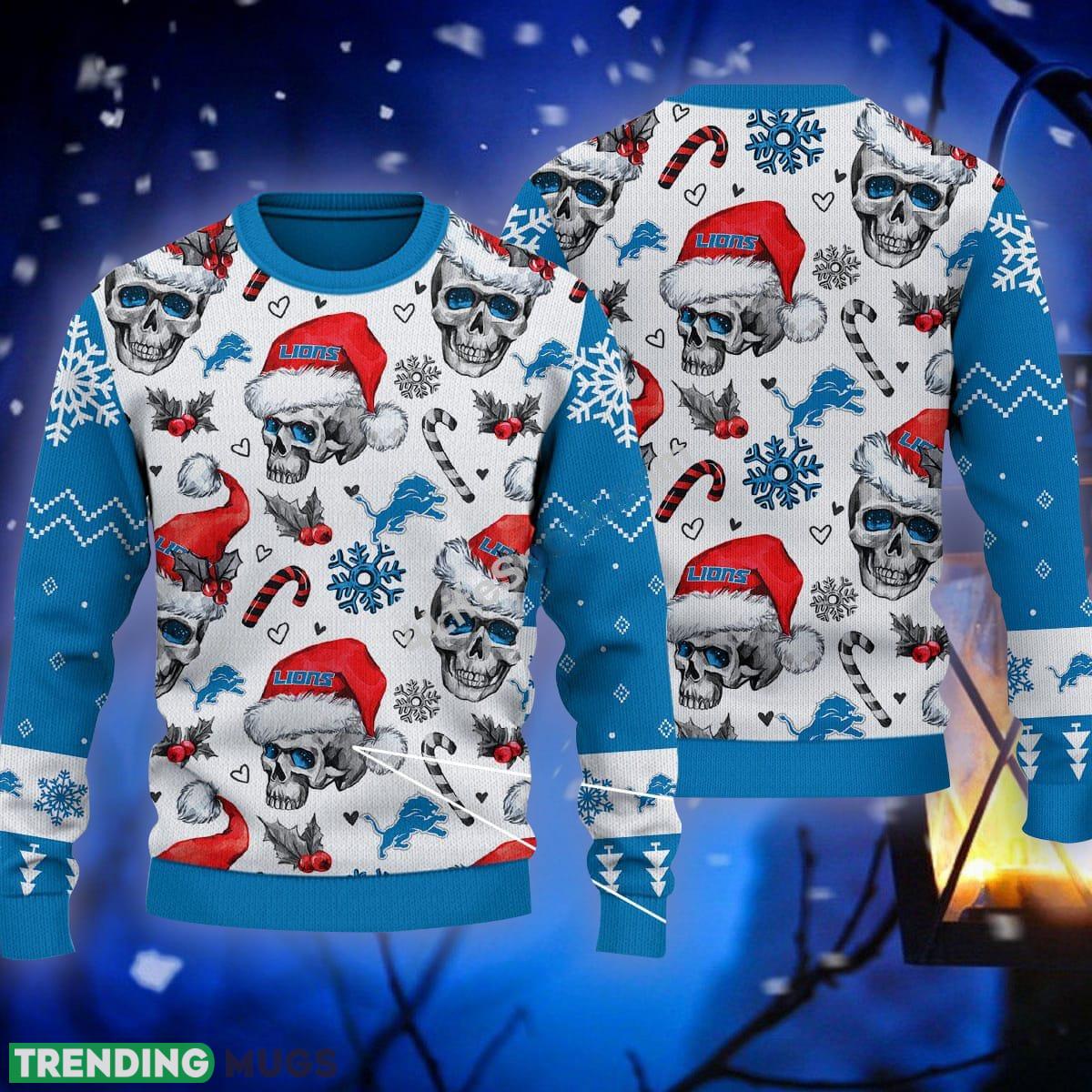 Candy Detroit Lions NFL Skull Blue Sweater Ugly Christmas For Men And Women - Candy Detroit Lions NFL Skull Blue Sweater Ugly Christmas For Men And Women Candy Detroit Lions NFL Skull Blue Sweater Ugly Christmas For Men And Women - Candy Detroit Lions NFL Skull Blue Sweater Ugly Christmas For Men And Women