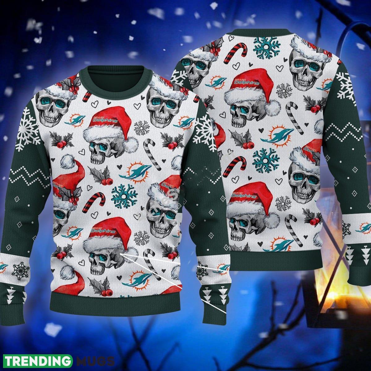 Candy Miami Dolphins NFL Skull Green Sweater Ugly Christmas For Men And Women - Candy Miami Dolphins NFL Skull Green Sweater Ugly Christmas For Men And Women Candy Miami Dolphins NFL Skull Green Sweater Ugly Christmas For Men And Women - Candy Miami Dolphins NFL Skull Green Sweater Ugly Christmas For Men And Women