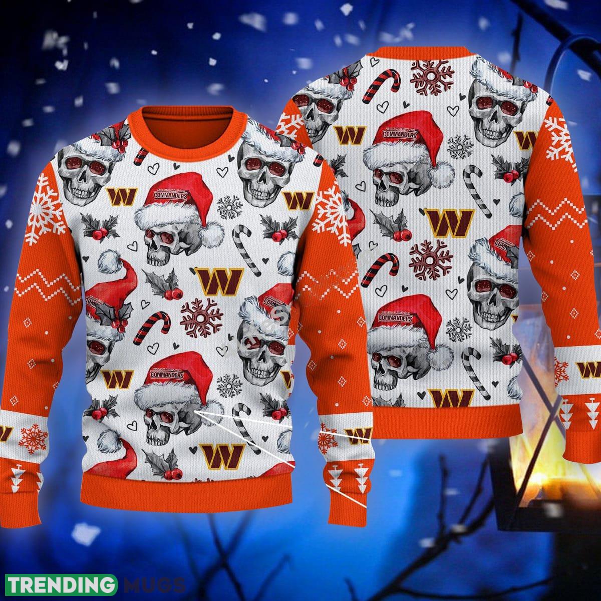 Candy Washington Commanders NFL Skull Orange Sweater Ugly Christmas For Men And Women - Candy Washington Commanders NFL Skull Orange Sweater Ugly Christmas For Men And Women Candy Washington Commanders NFL Skull Orange Sweater Ugly Christmas For Men And Women - Candy Washington Commanders NFL Skull Orange Sweater Ugly Christmas For Men And Women