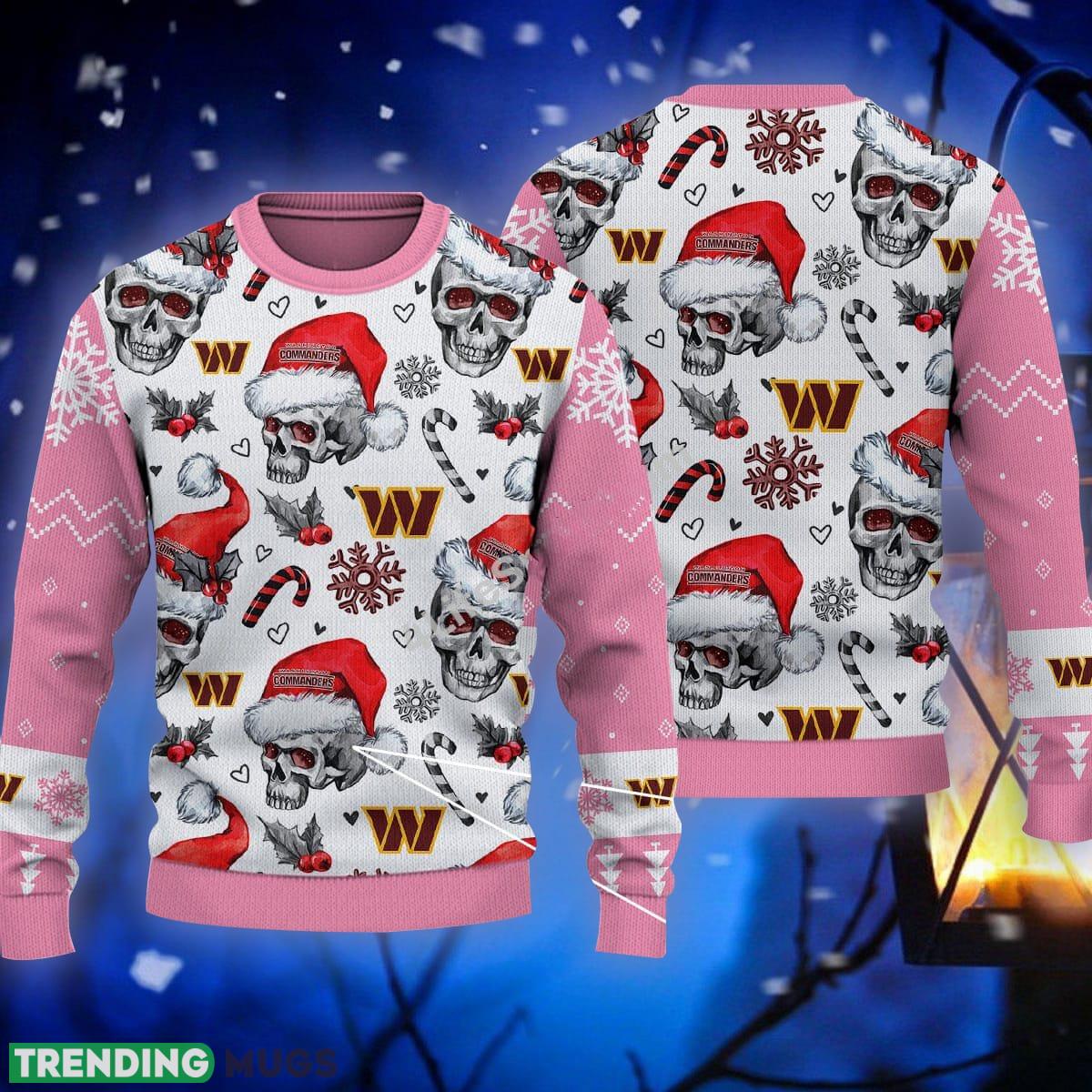 Candy Washington Commanders NFL Skull Pink Sweater Ugly Christmas For Men And Women - Candy Washington Commanders NFL Skull Pink Sweater Ugly Christmas For Men And Women Candy Washington Commanders NFL Skull Pink Sweater Ugly Christmas For Men And Women - Candy Washington Commanders NFL Skull Pink Sweater Ugly Christmas For Men And Women