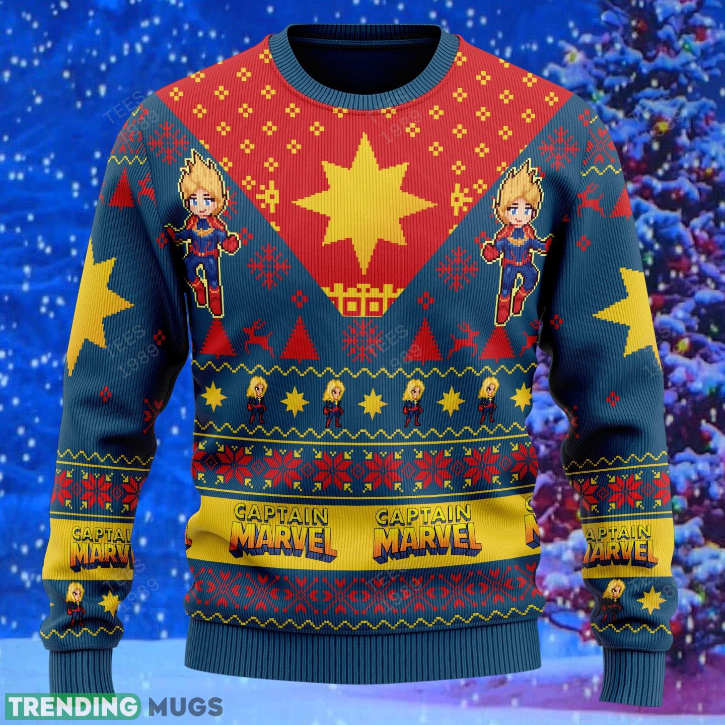 Captain Marvel Marvel Comics Knitted Xmas Sweater Gift Men And Women 3D Sweater Captain Marvel Marvel Comics Knitted Xmas Sweater Gift Men And Women 3D Sweater