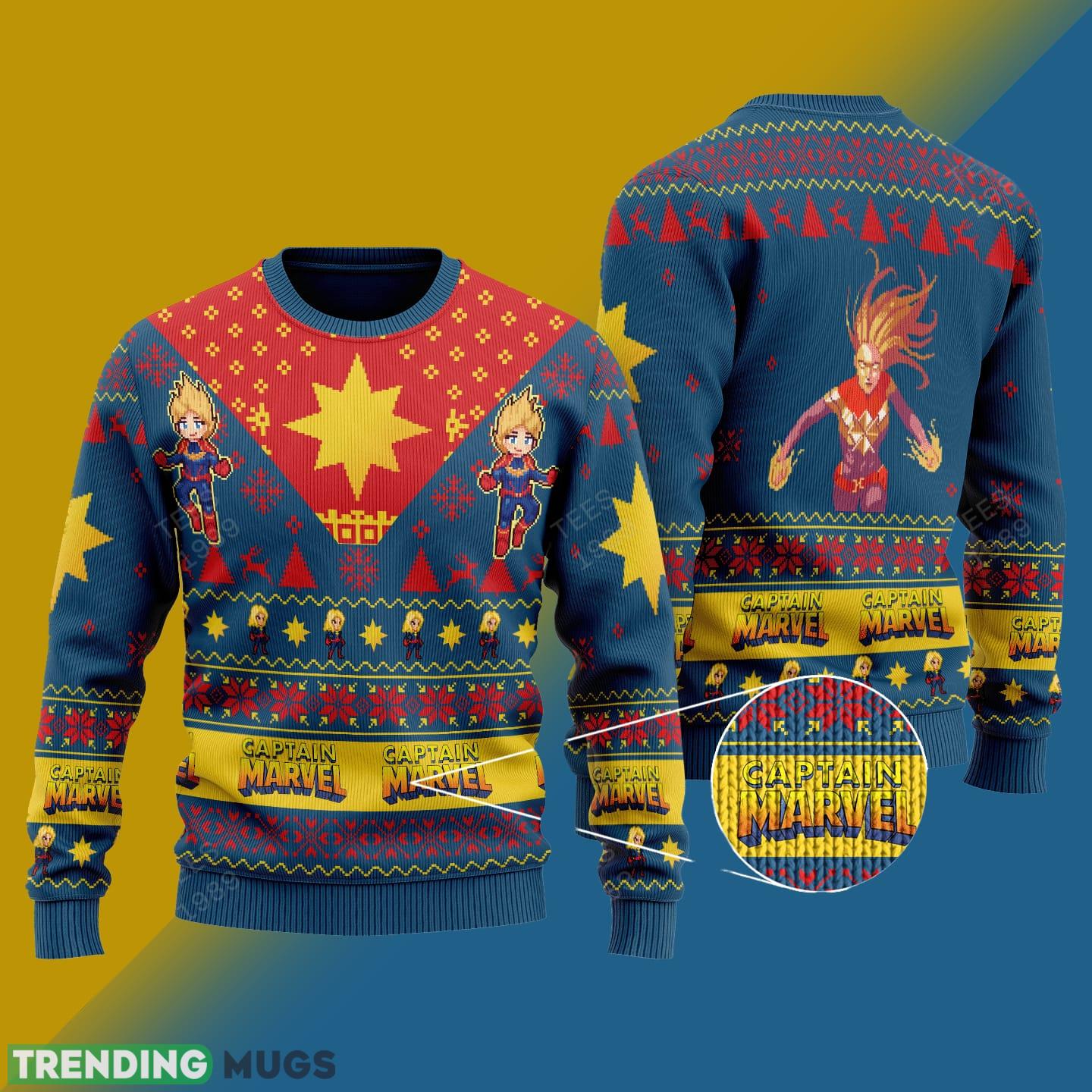 Captain Marvel Marvel Comics Knitted Xmas Sweater Gift Men And Women - Captain Marvel Marvel Comics Knitted Sweater Photo 1 Captain Marvel Marvel Comics Knitted Xmas Sweater Gift Men And Women - Captain Marvel Marvel Comics Knitted Sweater Photo 1