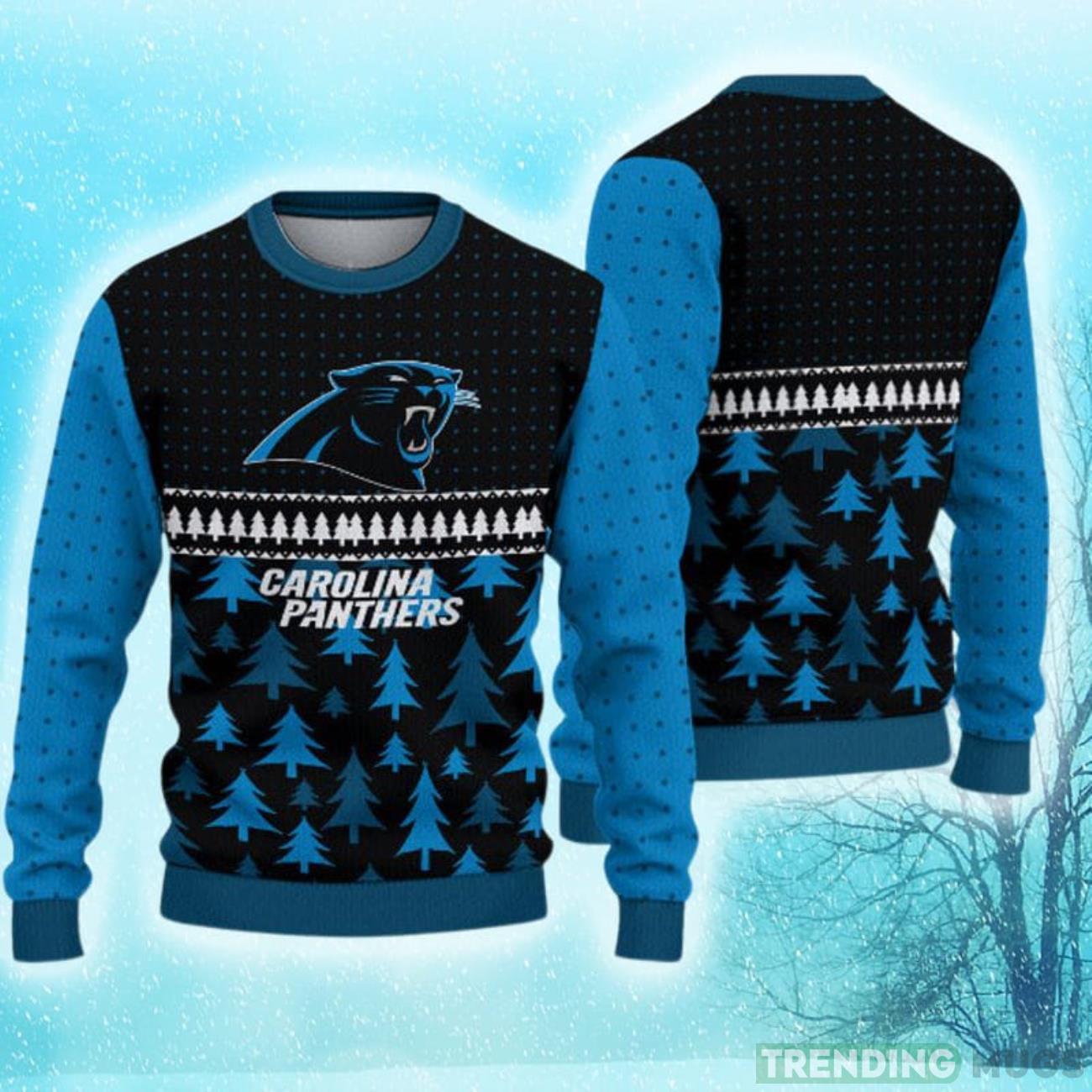 Carolina Panthers Christmas Pattern Hot Trending Ugly Sweater Best Gift For Fans Product Photo 1 Carolina Panthers Christmas Pattern Hot Trending Ugly Sweater Best Gift For Fans Product Photo 1