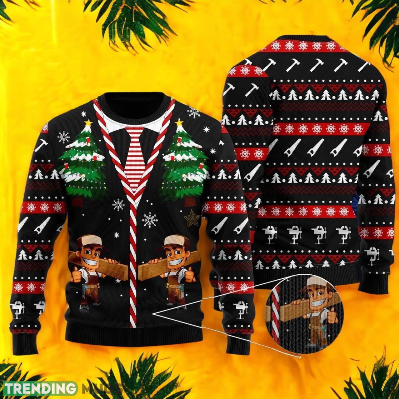 Carpenter With Thumbs Up Ugly Christmas Sweater Product Photo 1 Carpenter With Thumbs Up Ugly Christmas Sweater Product Photo 1