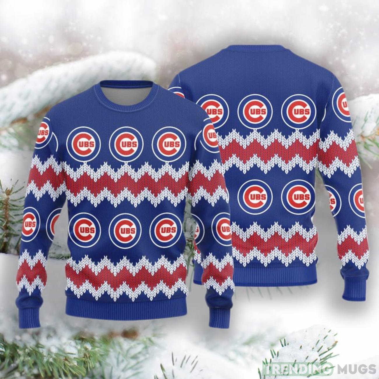Chicago Cubs Christmas Pattern Knitted Sweater Product Photo 1