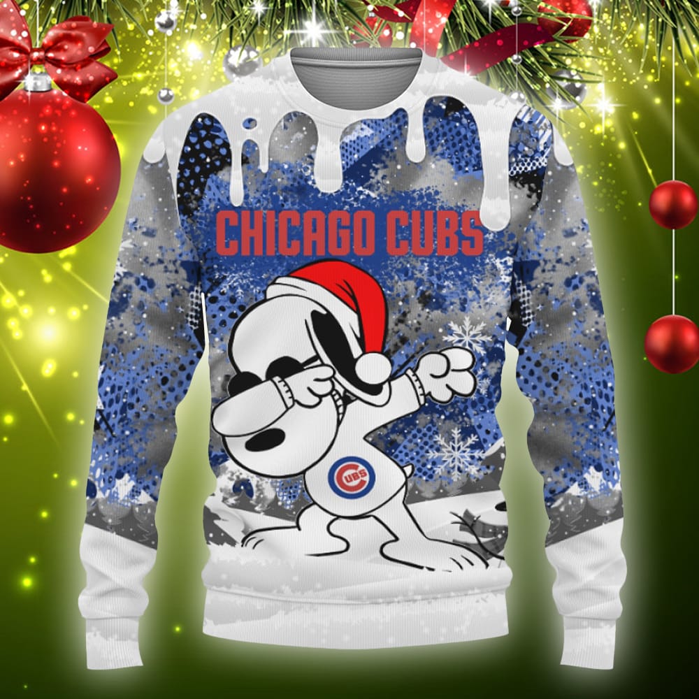 Chicago Cubs Snoopy Dabbing The Peanuts Sports Football American Christmas Dripping Matching Ugly Xmas Sweater - 311023-085512 Chicago Cubs Snoopy Dabbing The Peanuts Sports Football American Christmas Dripping Matching Ugly Xmas Sweater - 311023-085512