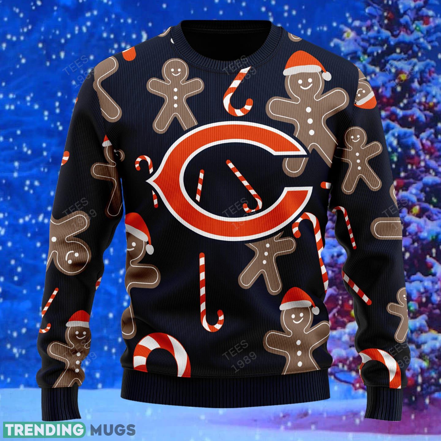ChicagoBears Snowflakes Reindeer 3D Sweater Custom Number And Name 3D Sweater ChicagoBears Snowflakes Reindeer 3D Sweater Custom Number And Name 3D Sweater