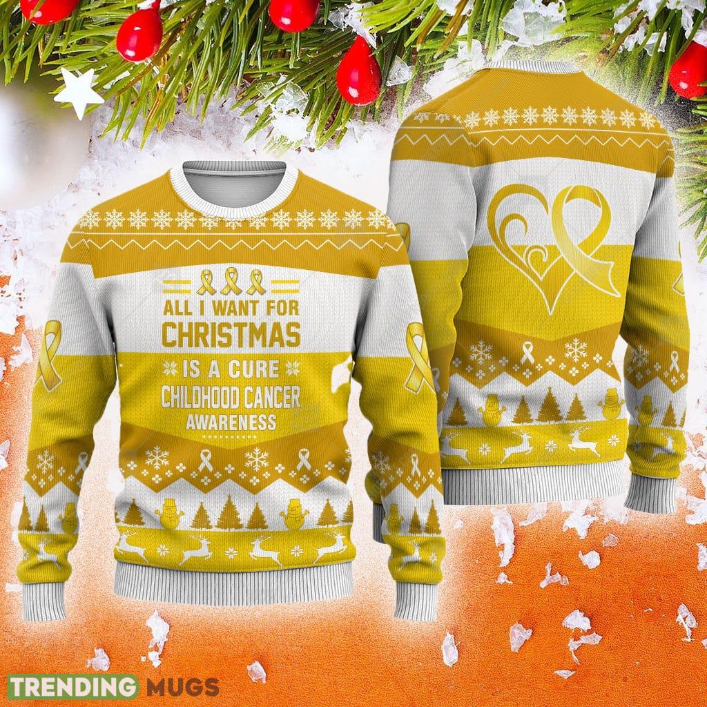 Childhood Cancer Awareness All I Want For Is A Cure Animals Ugly Christmas Sweater AOP Gift For Men And Women - Childhood Cancer Awareness All I Want For Is A Cure Animals Ugly Christmas Sweater AOP Gift For Men And Women Childhood Cancer Awareness All I Want For Is A Cure Animals Ugly Christmas Sweater AOP Gift For Men And Women - Childhood Cancer Awareness All I Want For Is A Cure Animals Ugly Christmas Sweater AOP Gift For Men And Women
