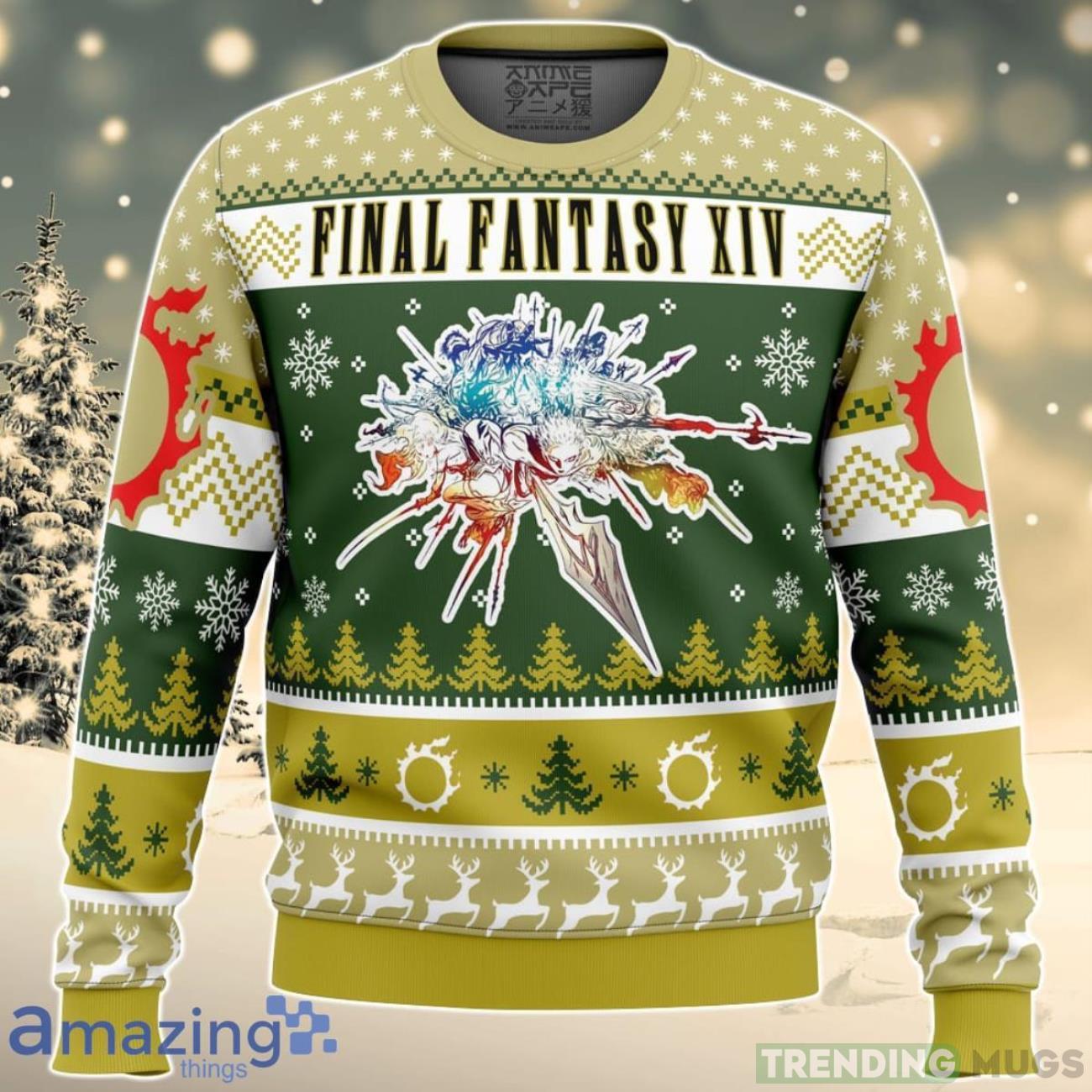 Christmas Fantasy Final Fantasy XIV Ugly Christmas Sweater Best Gift For Men And Women Product Photo 1 Christmas Fantasy Final Fantasy XIV Ugly Christmas Sweater Best Gift For Men And Women Product Photo 1