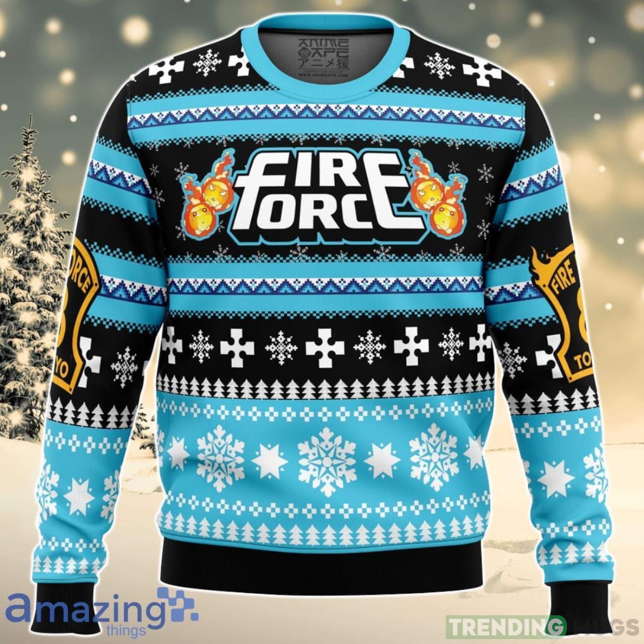 Christmas Flame Fire Force Ugly Christmas Sweater Best Gift For Men And Women Product Photo 1 Christmas Flame Fire Force Ugly Christmas Sweater Best Gift For Men And Women Product Photo 1