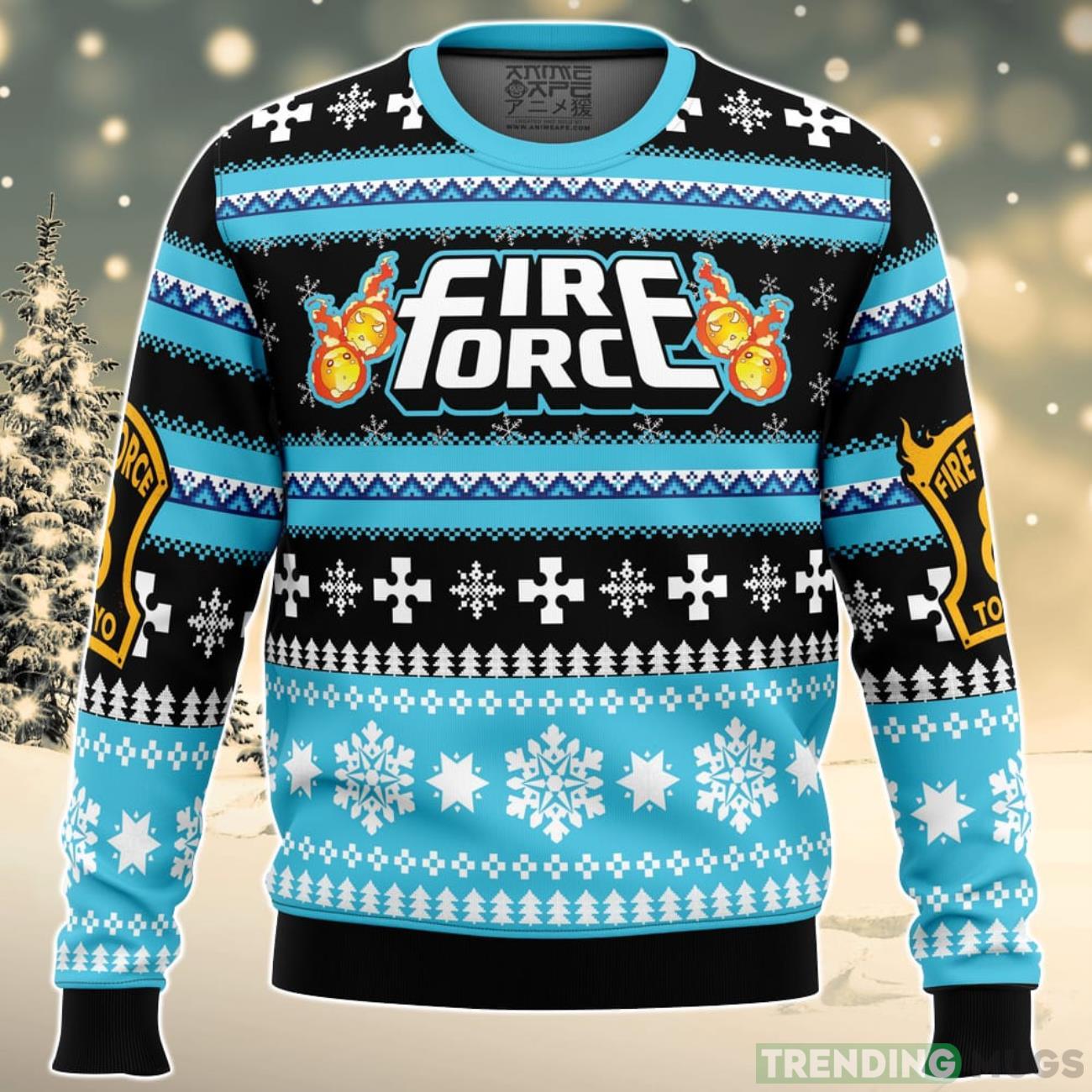 Christmas Flame Fire Force Ugly Christmas Sweater For Men And Women Product Photo 1 Christmas Flame Fire Force Ugly Christmas Sweater For Men And Women Product Photo 1