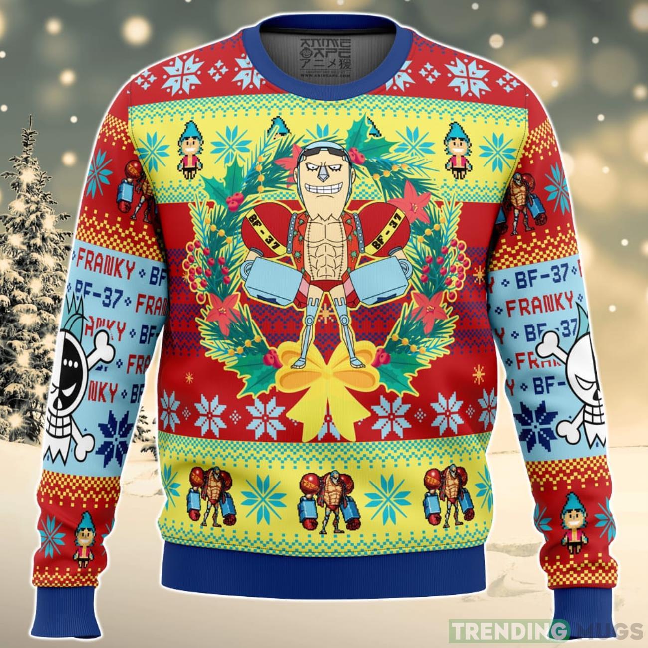 Christmas Franky One Piece Ugly Christmas Sweater For Men And Women Product Photo 1 Christmas Franky One Piece Ugly Christmas Sweater For Men And Women Product Photo 1