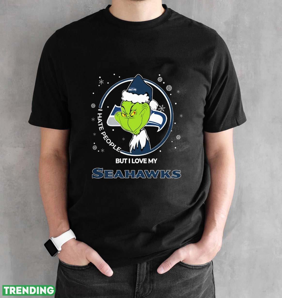 Christmas Grinch Santa I Hate People But I Love My Seattle Seahawks Funny T Shirt Sweatshirt For Fans Dark Shirt Christmas Grinch Santa I Hate People But I Love My Seattle Seahawks Funny T Shirt Sweatshirt For Fans Dark Shirt