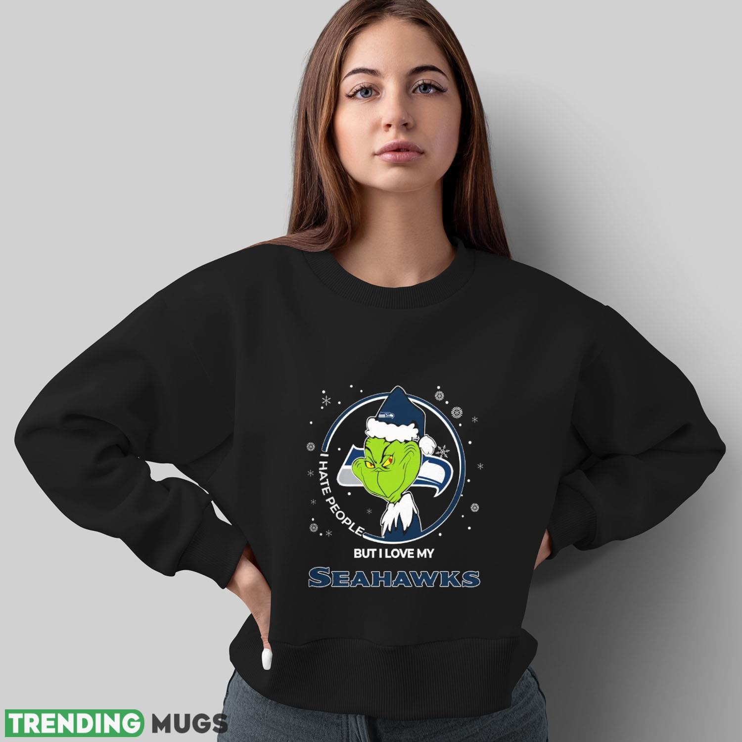 Christmas Grinch Santa I Hate People But I Love My Seattle Seahawks Funny T Shirt Sweatshirt For Fans Dark Shirt Christmas Grinch Santa I Hate People But I Love My Seattle Seahawks Funny T Shirt Sweatshirt For Fans Dark Shirt