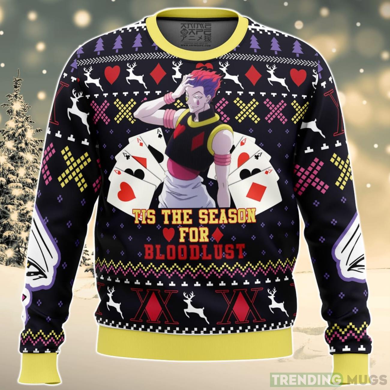Christmas Hisoka Hunter X Hunter Ugly Christmas Sweater For Men And Women Product Photo 1 Christmas Hisoka Hunter X Hunter Ugly Christmas Sweater For Men And Women Product Photo 1