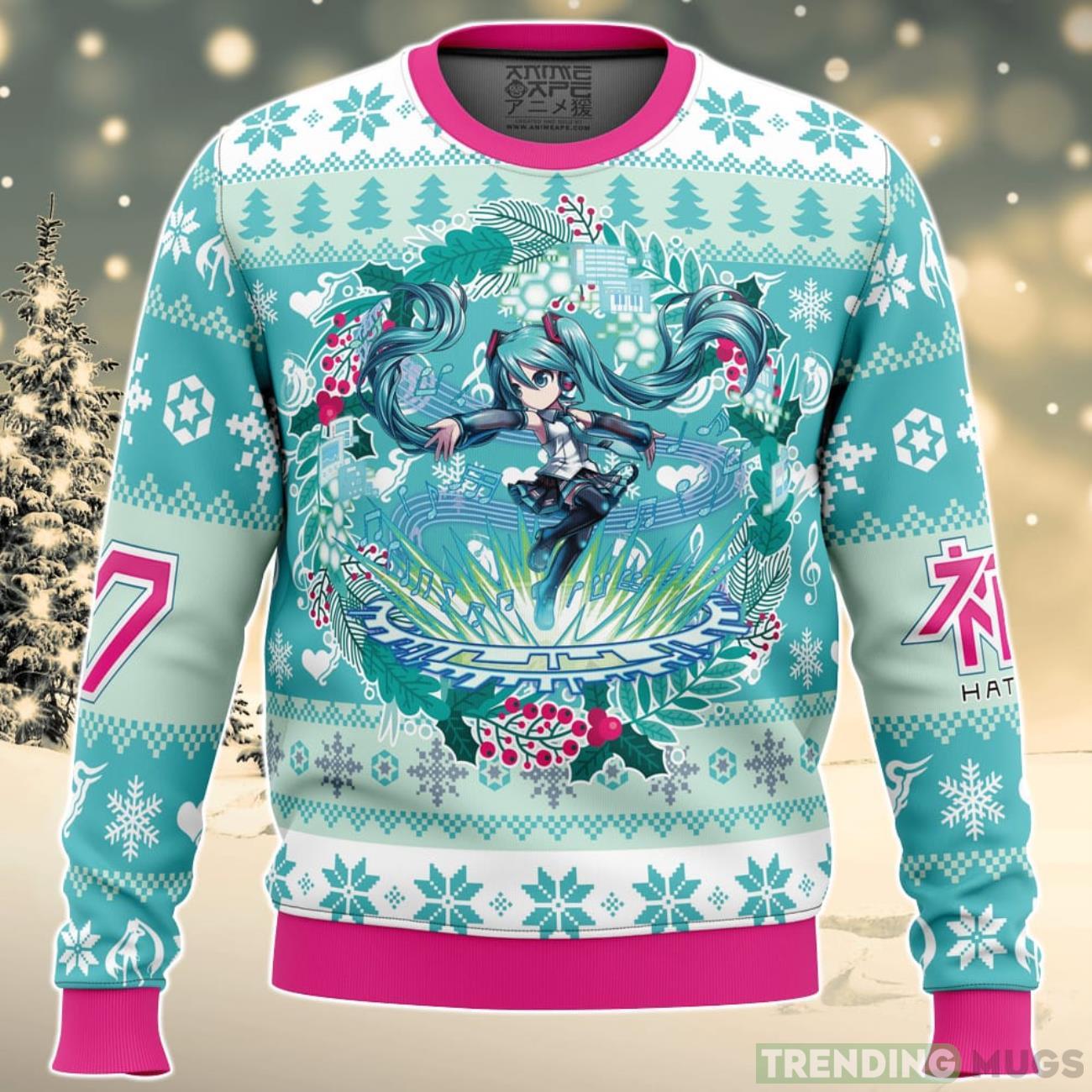 Christmas Symphony Hatsune Miku Ugly Christmas Sweater For Men And Women Product Photo 1 Christmas Symphony Hatsune Miku Ugly Christmas Sweater For Men And Women Product Photo 1