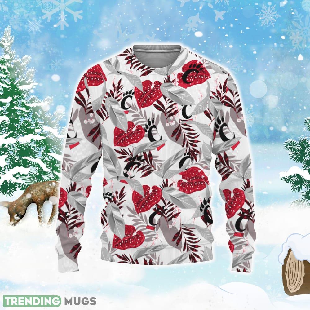 Cincinnati Bearcats Champions Sports Hawaiian Tropical Patterns Shirt Ugly Christmas AOP Sweater 3D Sweater Cincinnati Bearcats Champions Sports Hawaiian Tropical Patterns Shirt Ugly Christmas AOP Sweater 3D Sweater