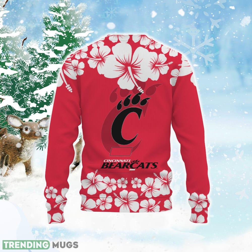 Cincinnati Bearcats Champions Sports Hibiscus Hawaiian Patterns Shirt Knitted Christmas Sweater 3D Sweater Cincinnati Bearcats Champions Sports Hibiscus Hawaiian Patterns Shirt Knitted Christmas Sweater 3D Sweater