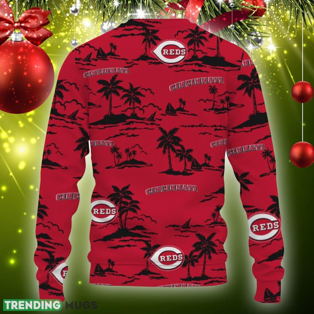 Cincinnati Reds Aloha Hawaii Beach Ugly Christmas Sweater Gift Holidays 3D Sweater Cincinnati Reds Aloha Hawaii Beach Ugly Christmas Sweater Gift Holidays 3D Sweater