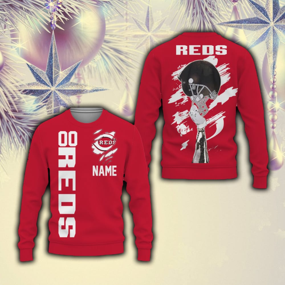 Cincinnati Reds Sports American Football Helmet Best Trends Custom Number And Name 3D Sweater Christmas For Fans Gift - 201023-102655 Cincinnati Reds Sports American Football Helmet Best Trends Custom Number And Name 3D Sweater Christmas For Fans Gift - 201023-102655
