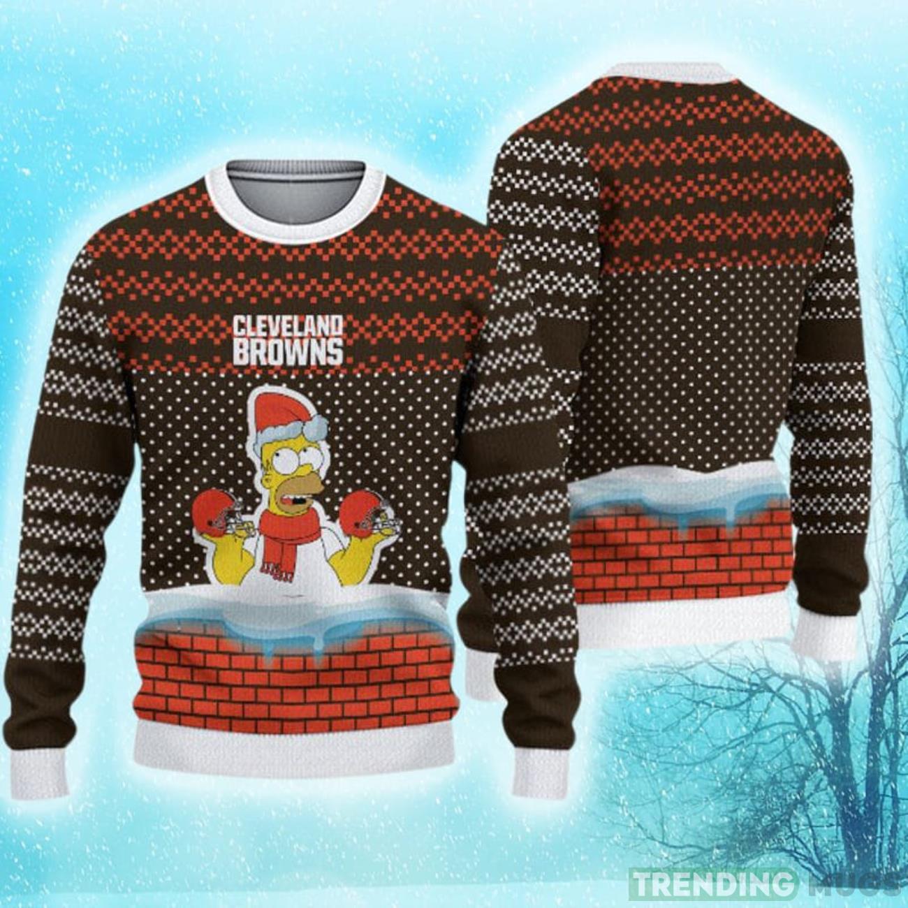Cleveland Browns Christmas Simpson Hot Trending Ugly Sweater For Fans Product Photo 1 Cleveland Browns Christmas Simpson Hot Trending Ugly Sweater For Fans Product Photo 1